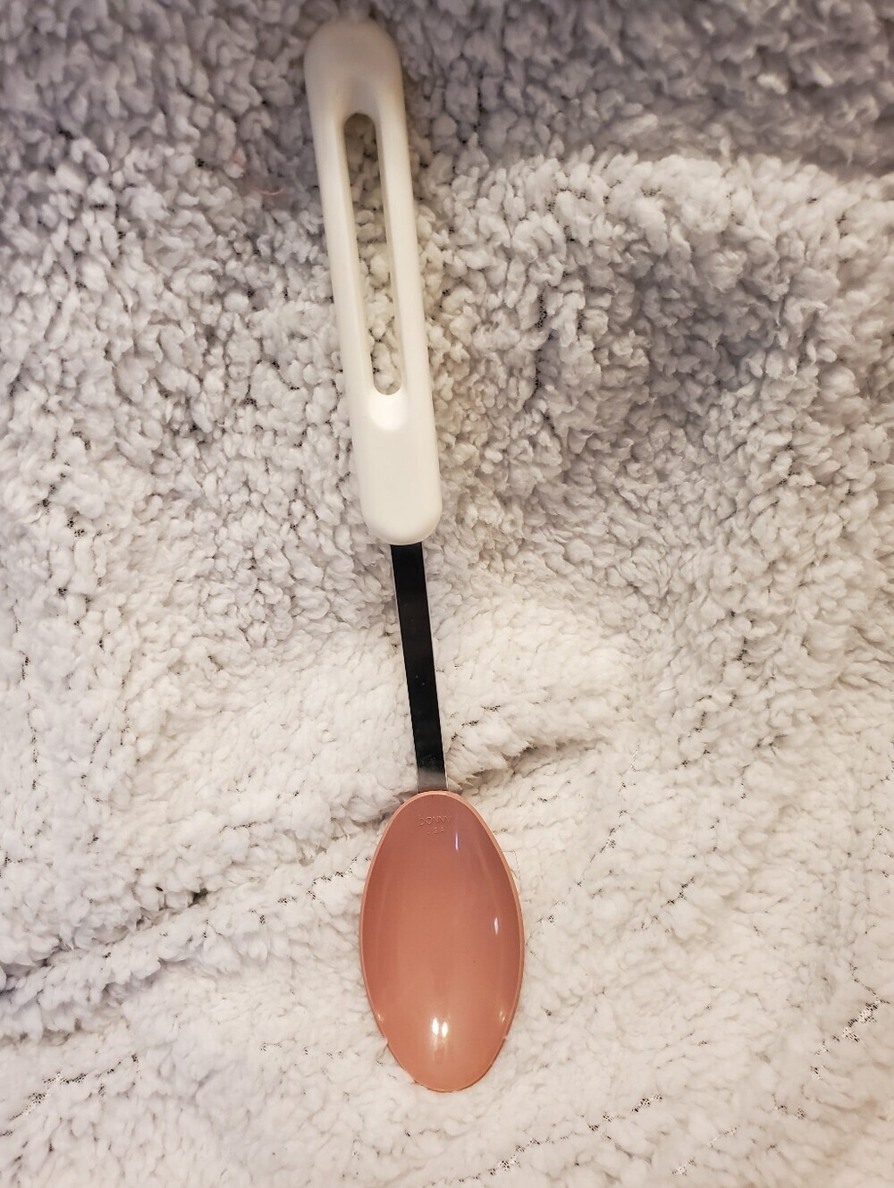 Vintage Bonny Pink Nylon Serving Spoon with White Handle Made In USA 12”